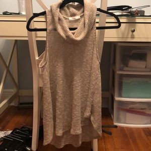 Lush oatmeal tank top turtle neck
